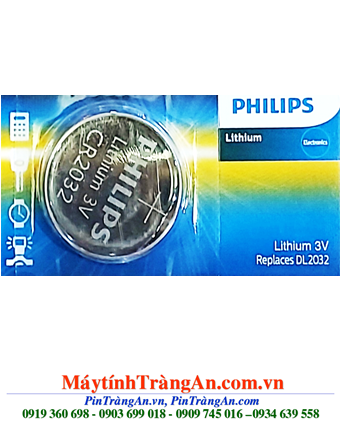 Philips CR2032, Pin 3v lithium Philips CR2032P5BC/93 với 210mAh chính hãng
